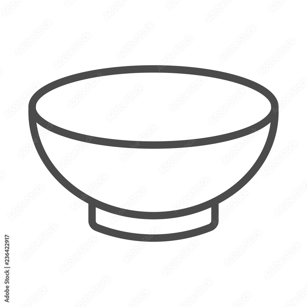 Soup Bowl Dishware Outline Art Vector Icon For Food Apps And Websites F236422917