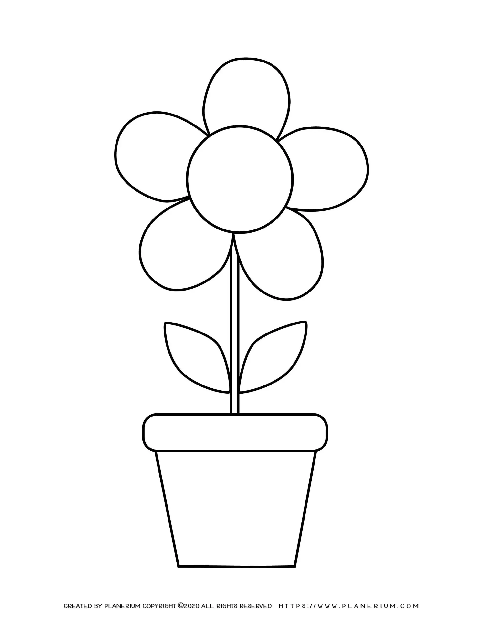 Spring Flower In A Pot Template Spring Flower In A Pot Template