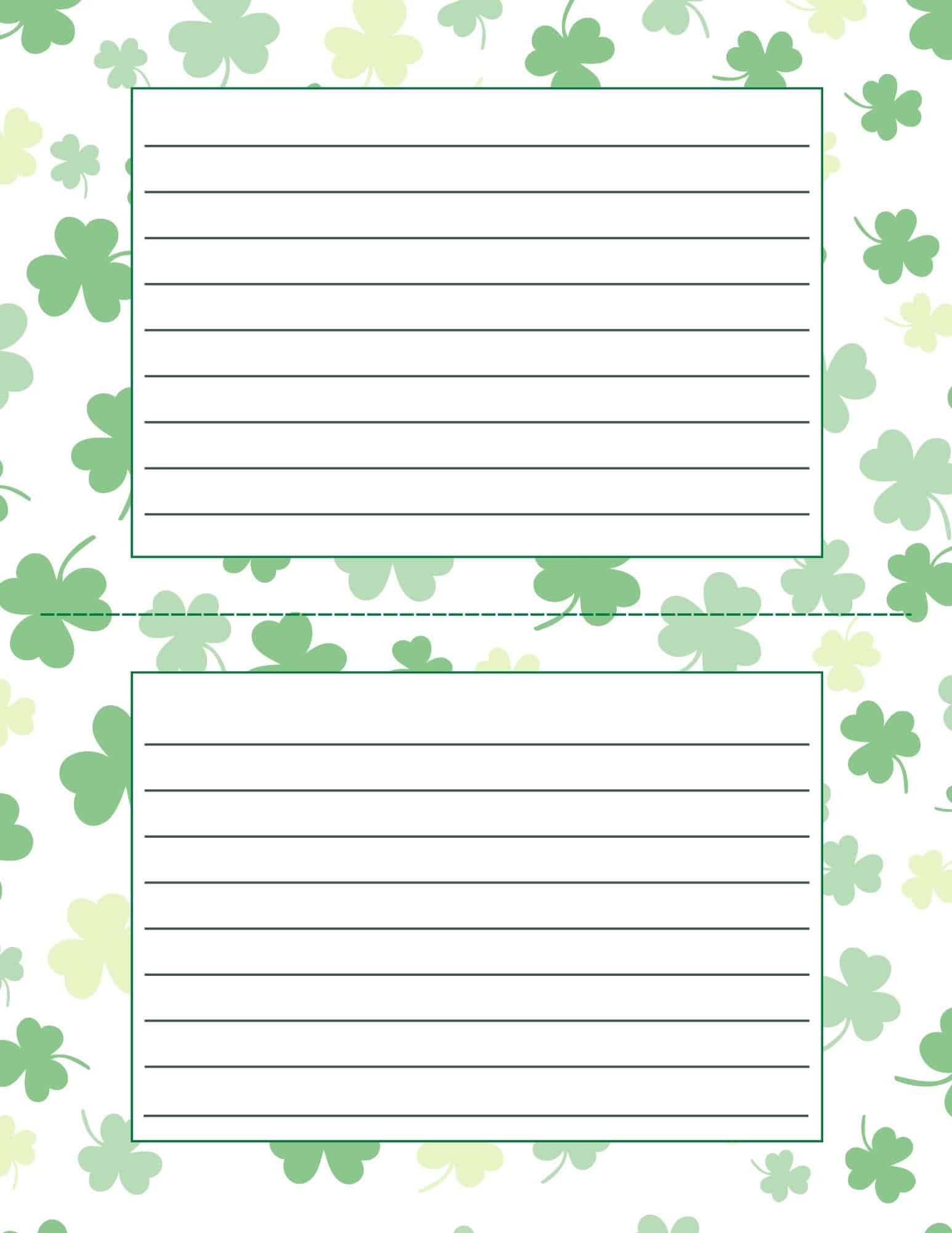 St Patricks Day Lined Paper
