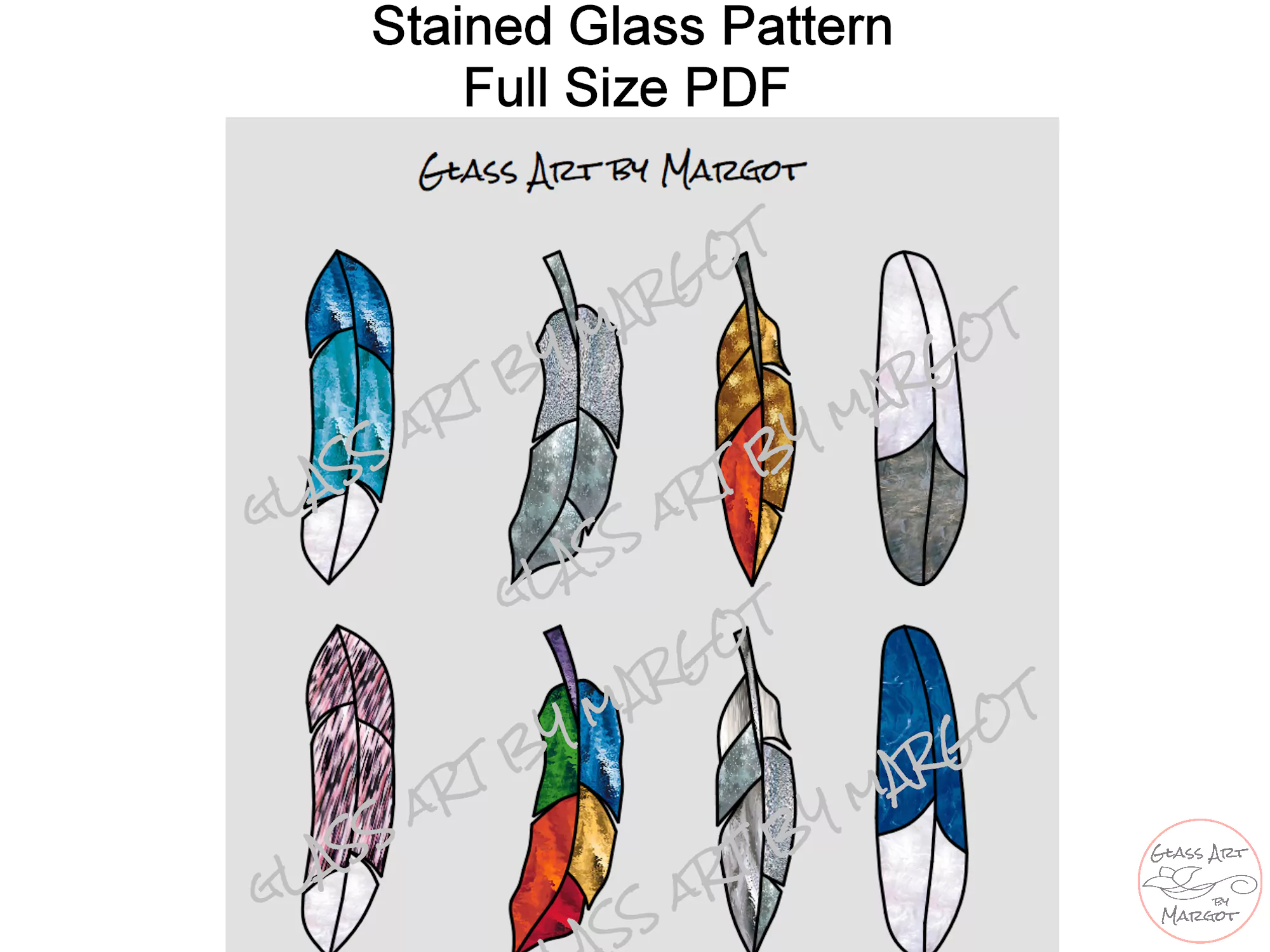 Stained Glass Feather Pattern