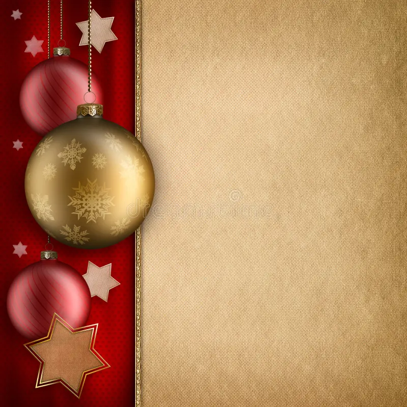 Stock Photos Christmas Card Template Baulbles Stars Blank Space Text Image35663563