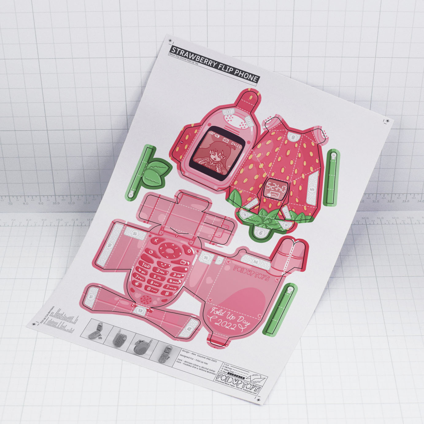 Strawberry Flip Phone