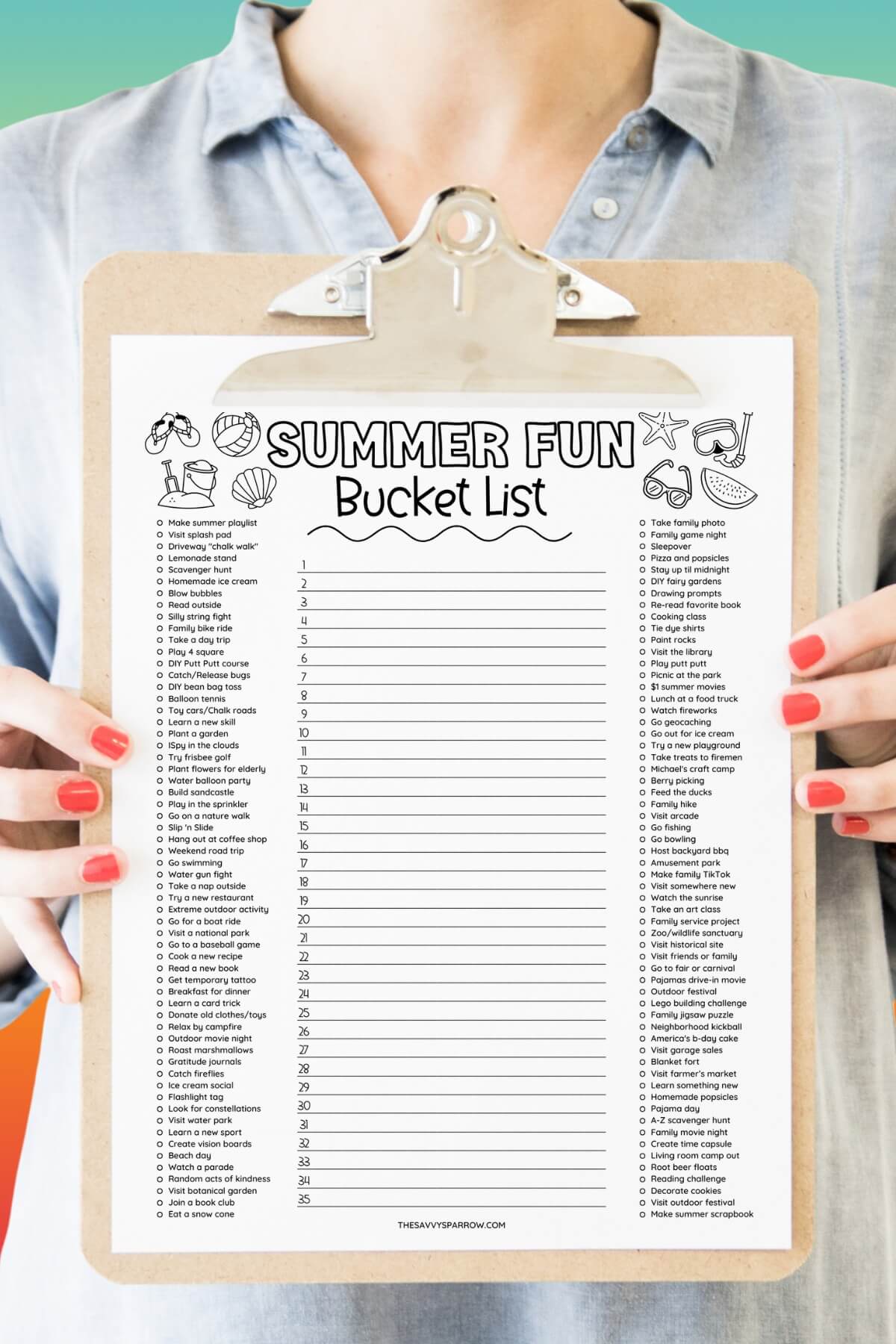Summer Bucket List Summer Bucket List