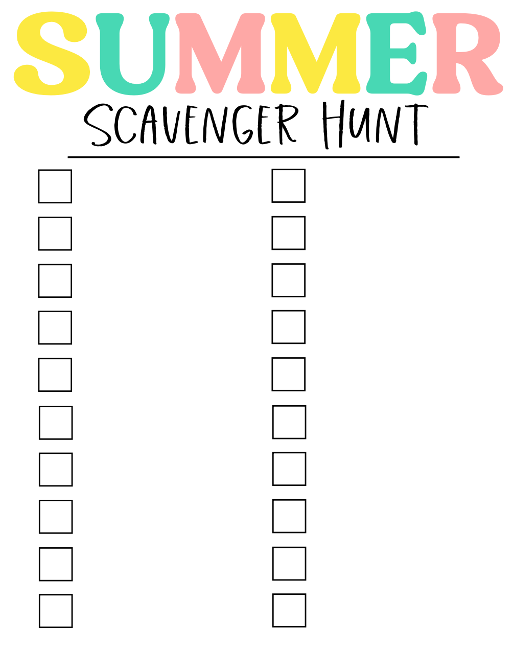 Summer Scavenger Hunt