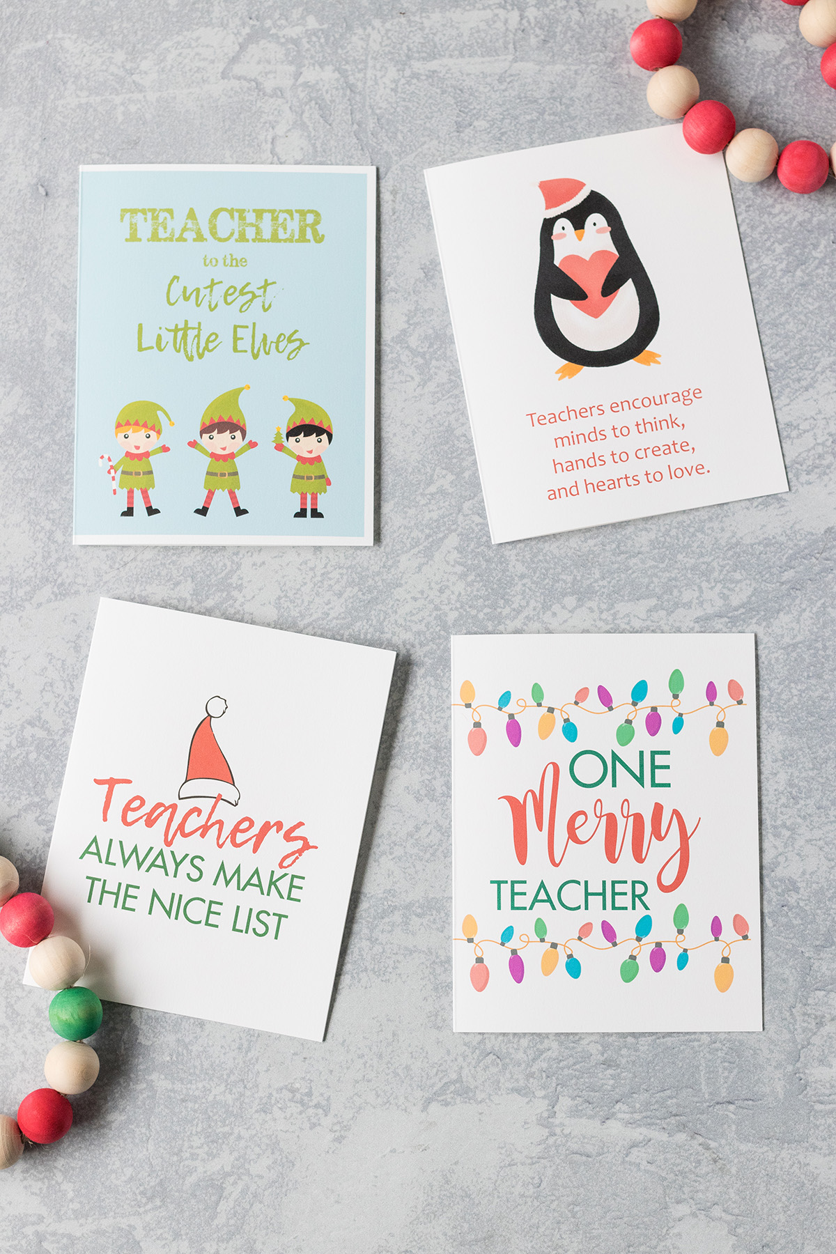 christmas card template for teachers