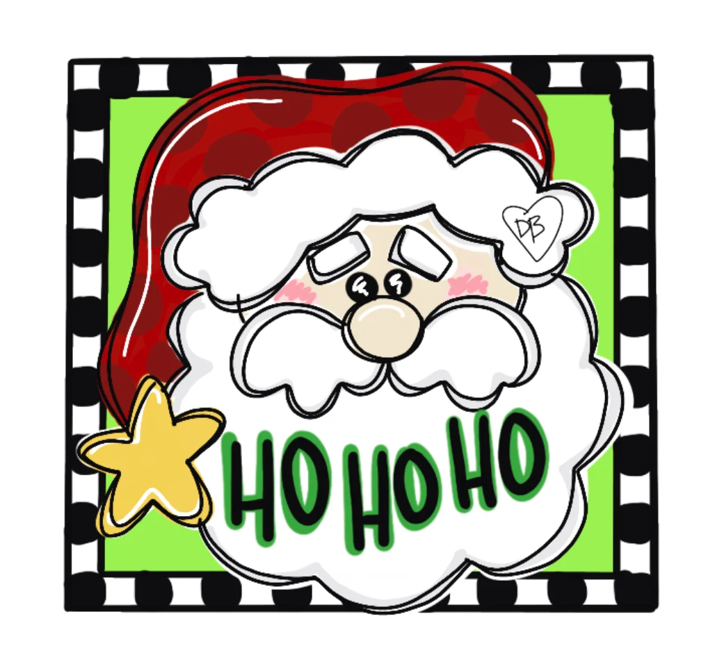 Template Santa Square Christmas Door Hanger Download Template Printable Template