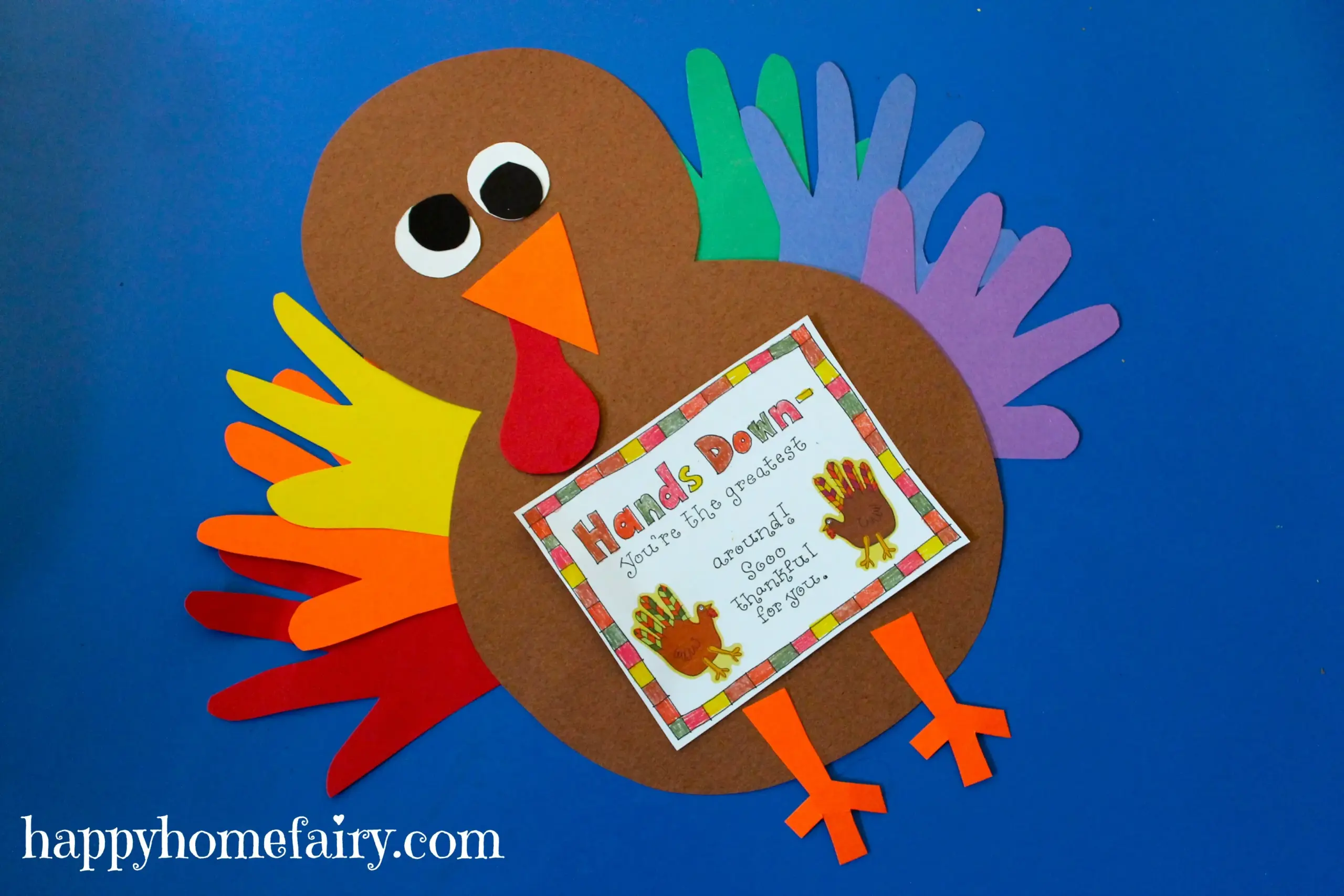 Thankful Handprint Turkey Craft Free Printable Thankful Handprint Turkey Craft Free Printable