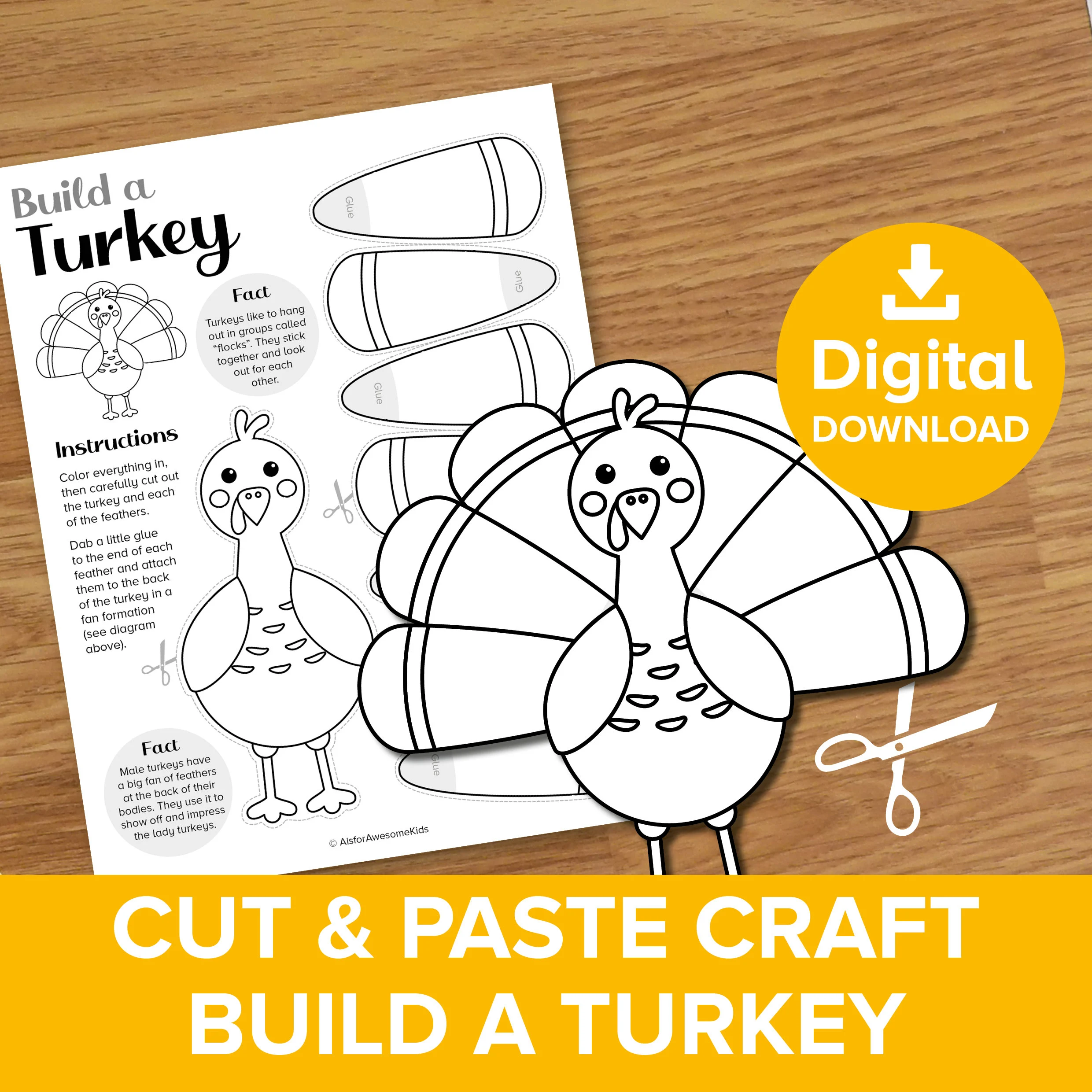 cut and paste turkey template