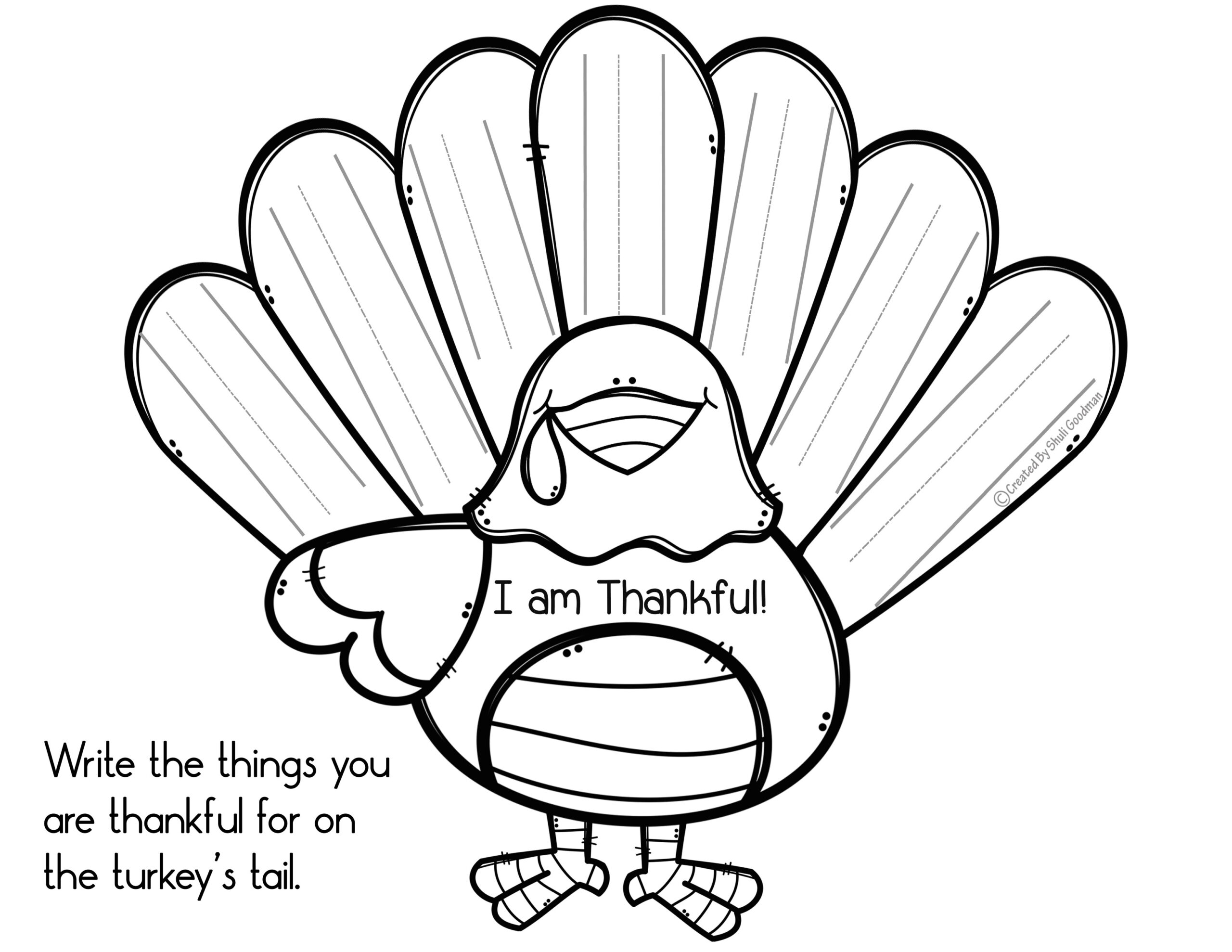 Thankful Turkey Free Thanksgiving Activity