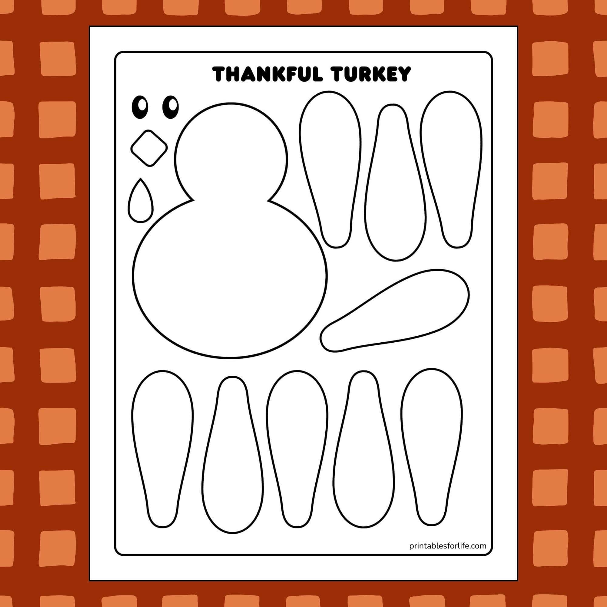 printable turkey feather template free