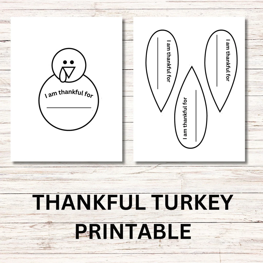 Thankful Turkey Printable Thankful