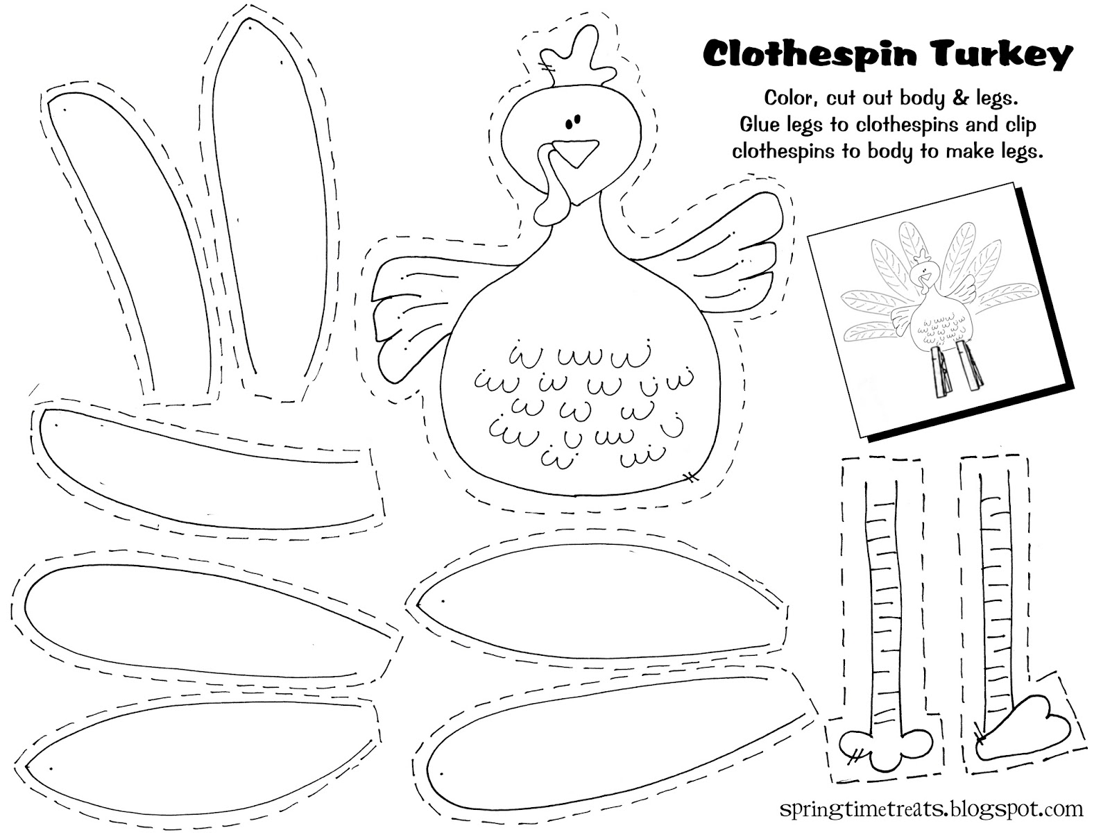 cut out turkey feet template