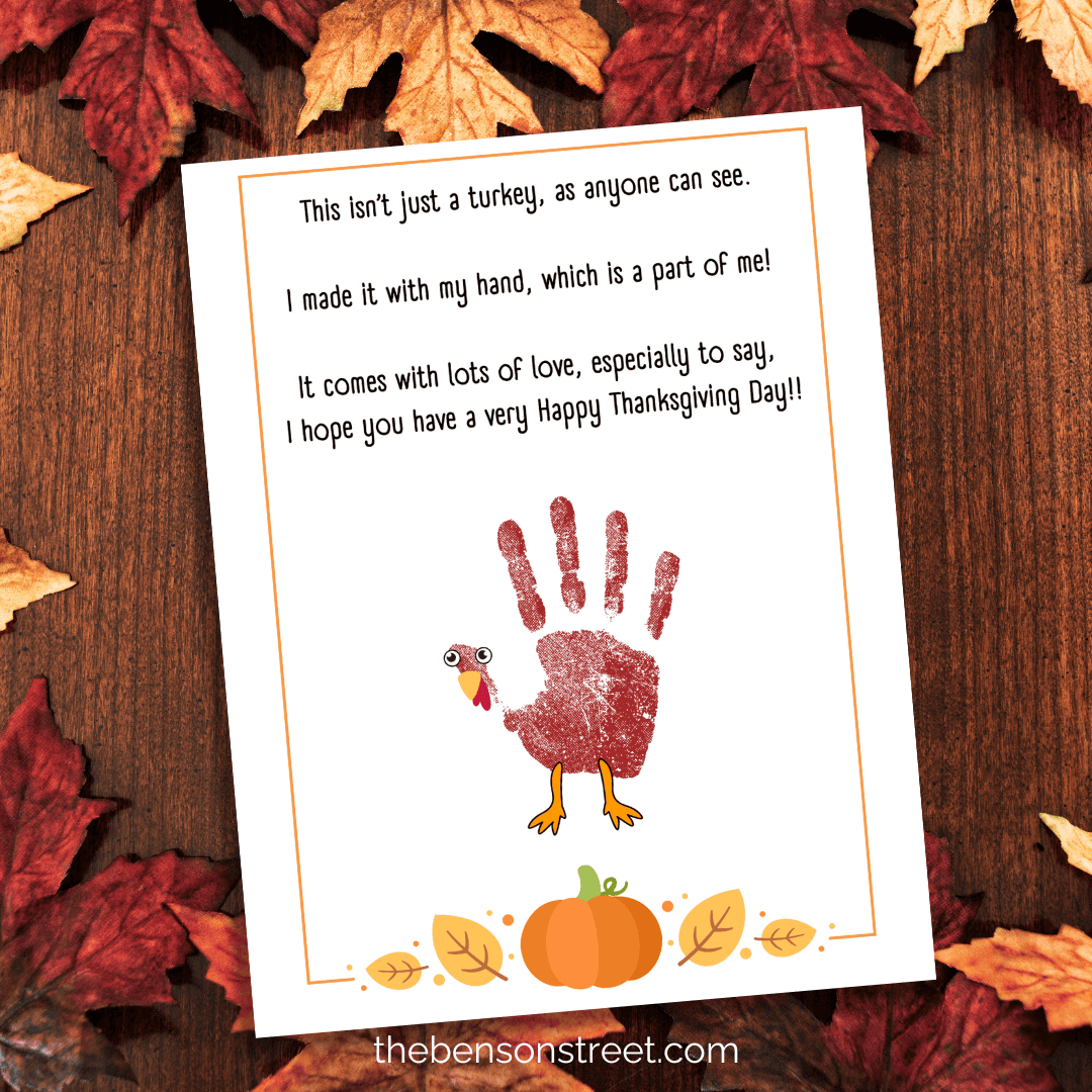 Thanksgiving Handprint Poem Printable Craft Thanksgiving Handprint Poem Printable Craft