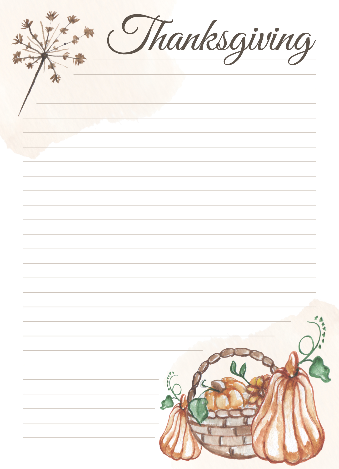 Thanksgiving Lined Paper Free Google Docs Template Thanksgiving Lined Paper Free Google Docs Template