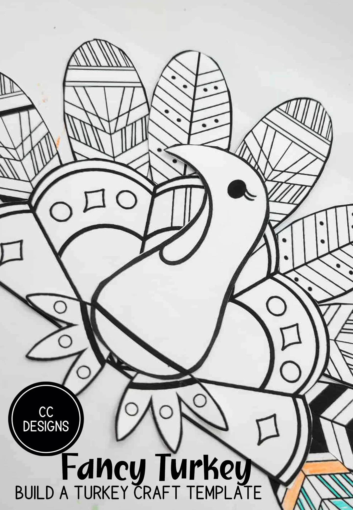 Thanksgiving Printable Fancy Turkey Thanksgiving Printable Fancy Turkey