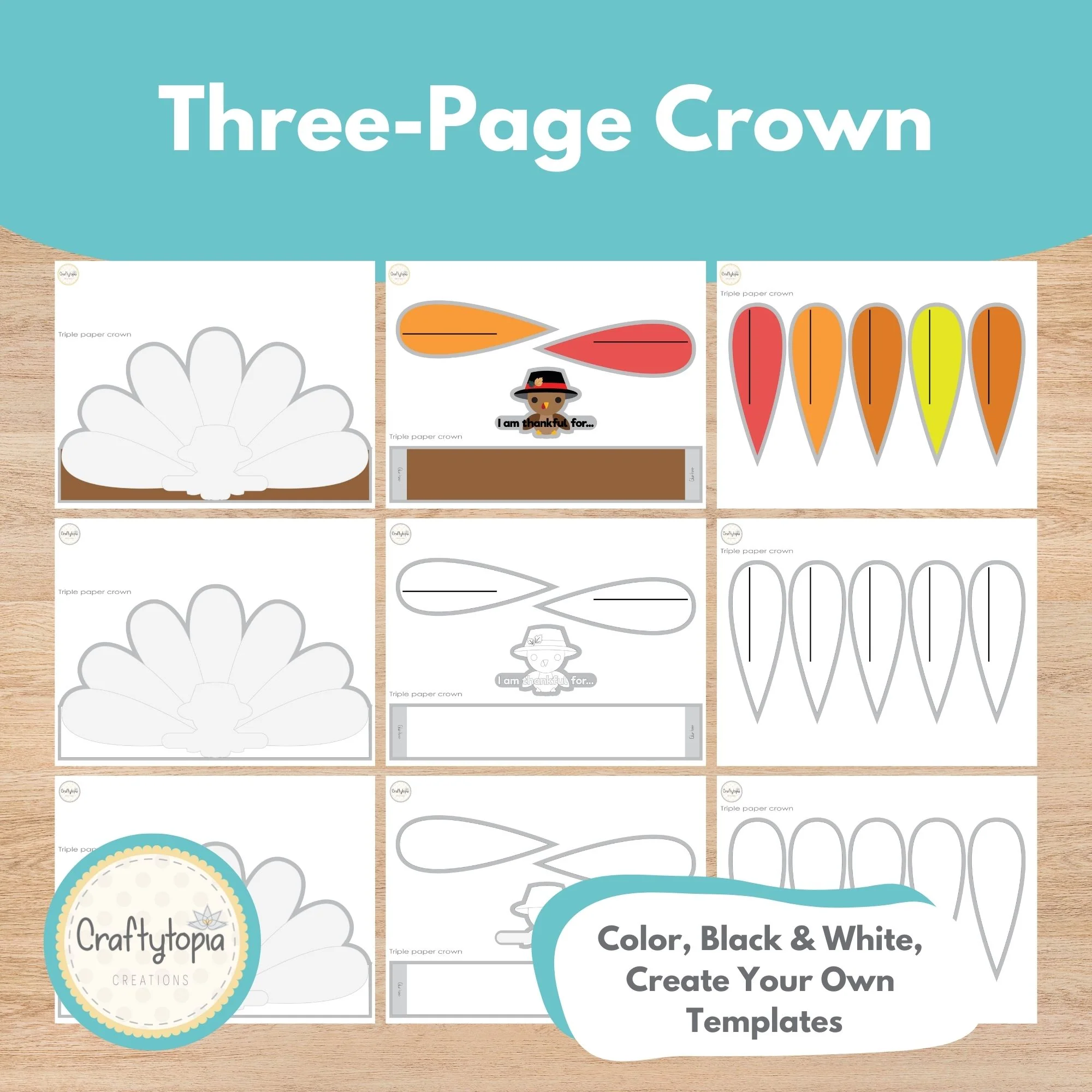 Thanksgiving Turkey Crown Craft Activity For Kids
