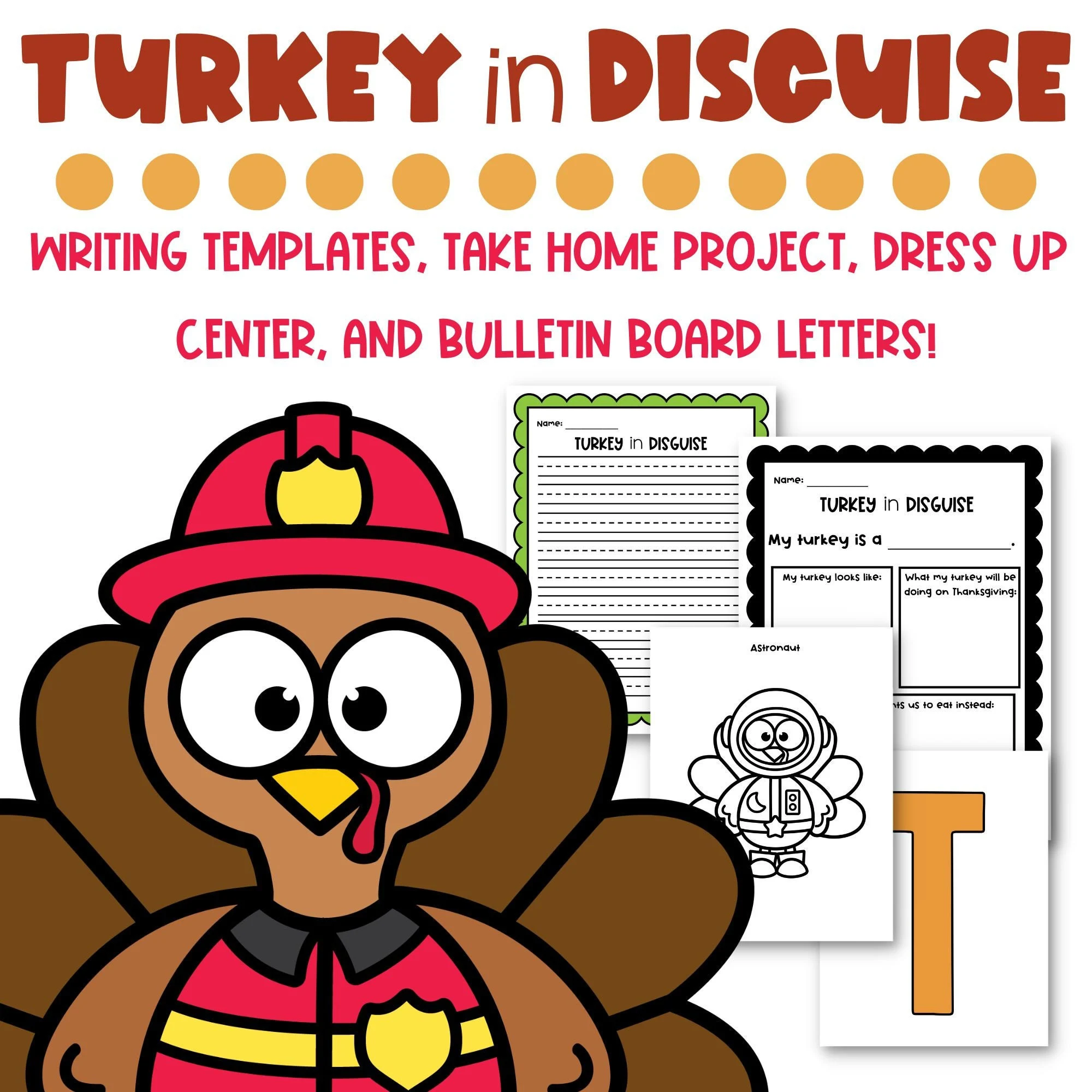 turkey in disguise writing template