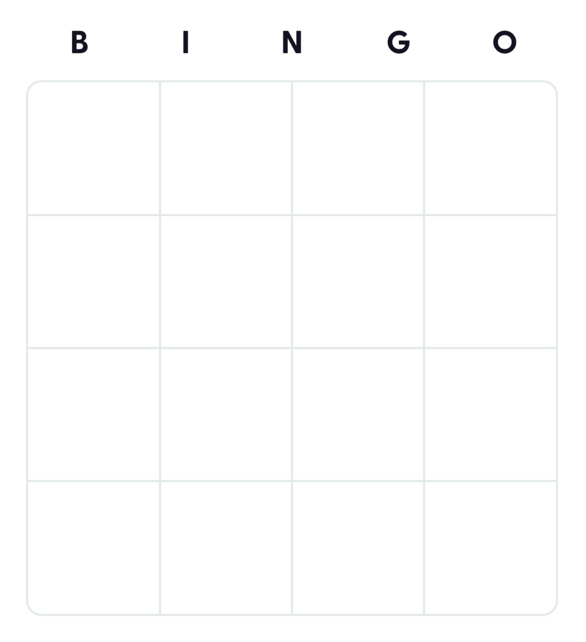 The Blank Bingo Card Template The Blank Bingo Card Template