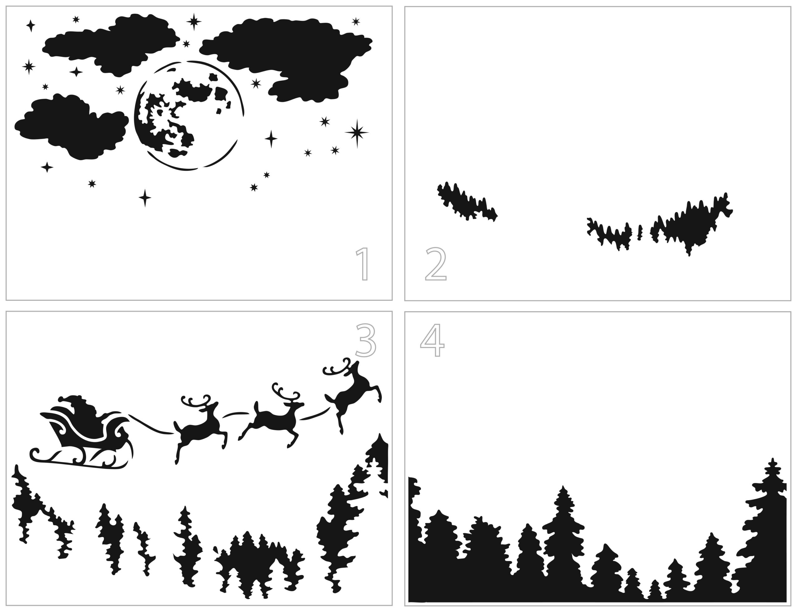 The Crafters Workshop Layered Santa Moon Card Stencil 85 X 11 Christmas Template TCW6045 The Crafters Workshop Layered Santa Moon Card Stencil 85 X 11 Christmas Template TCW6045
