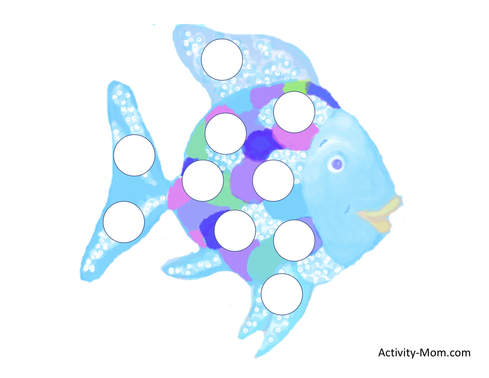 printable rainbow fish template