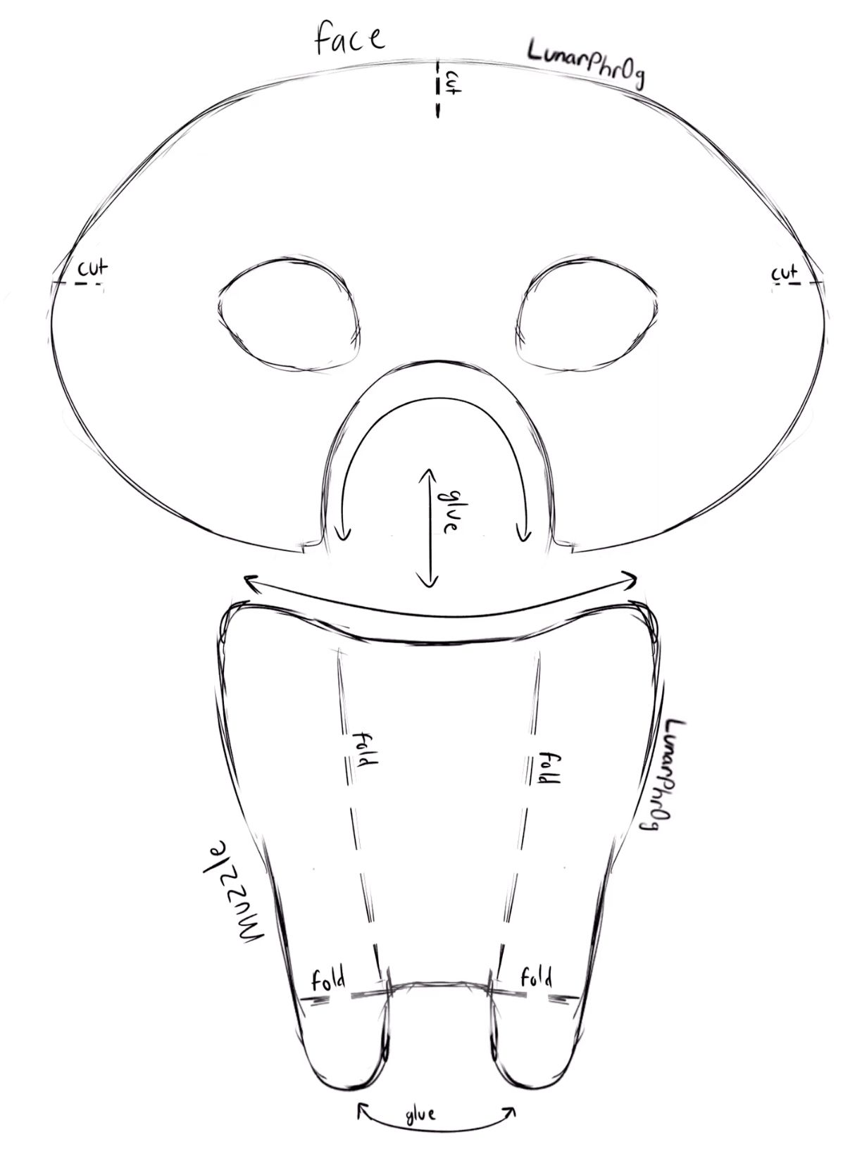 Therian Mask Template Printable