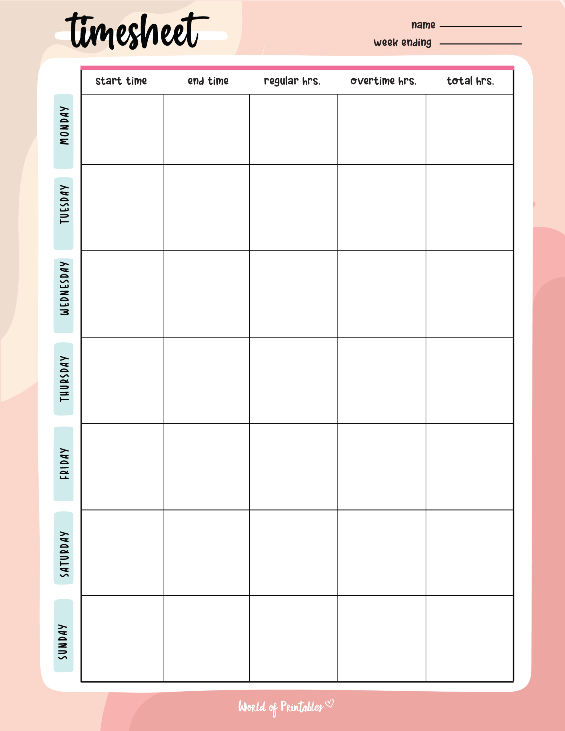 Timesheet Templates