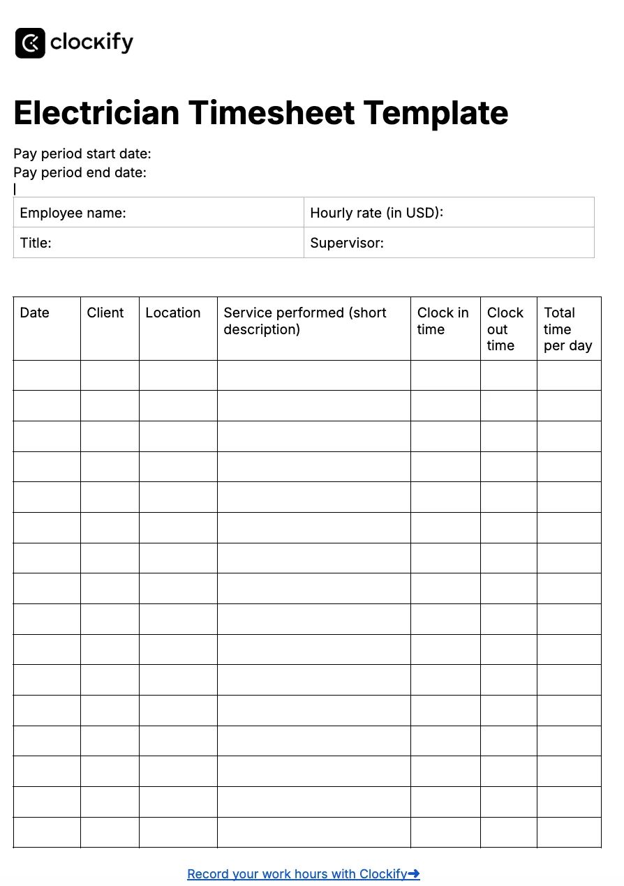Timesheet Templates