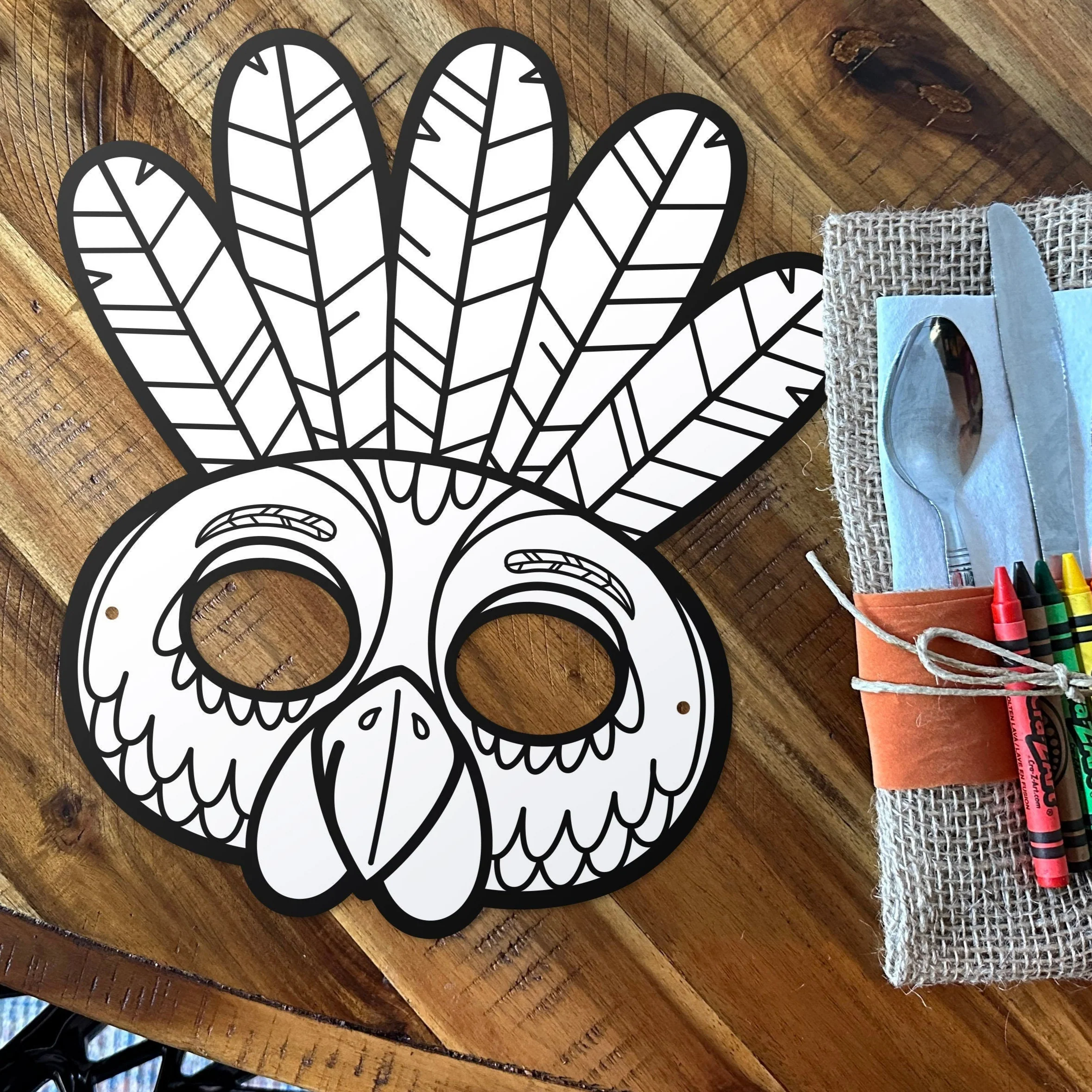 Turkey Coloring Mask Activity 55561