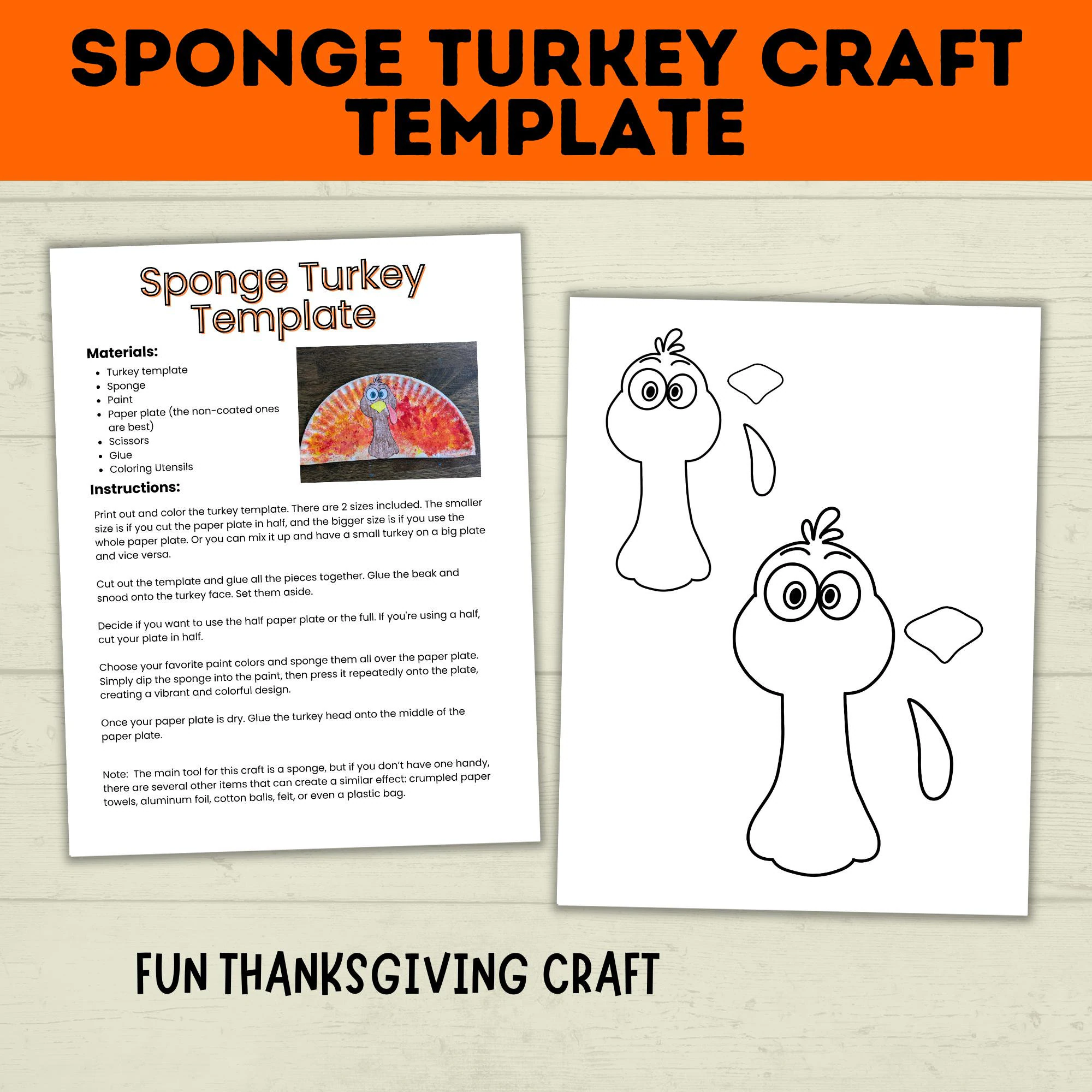 turkey head template for craft