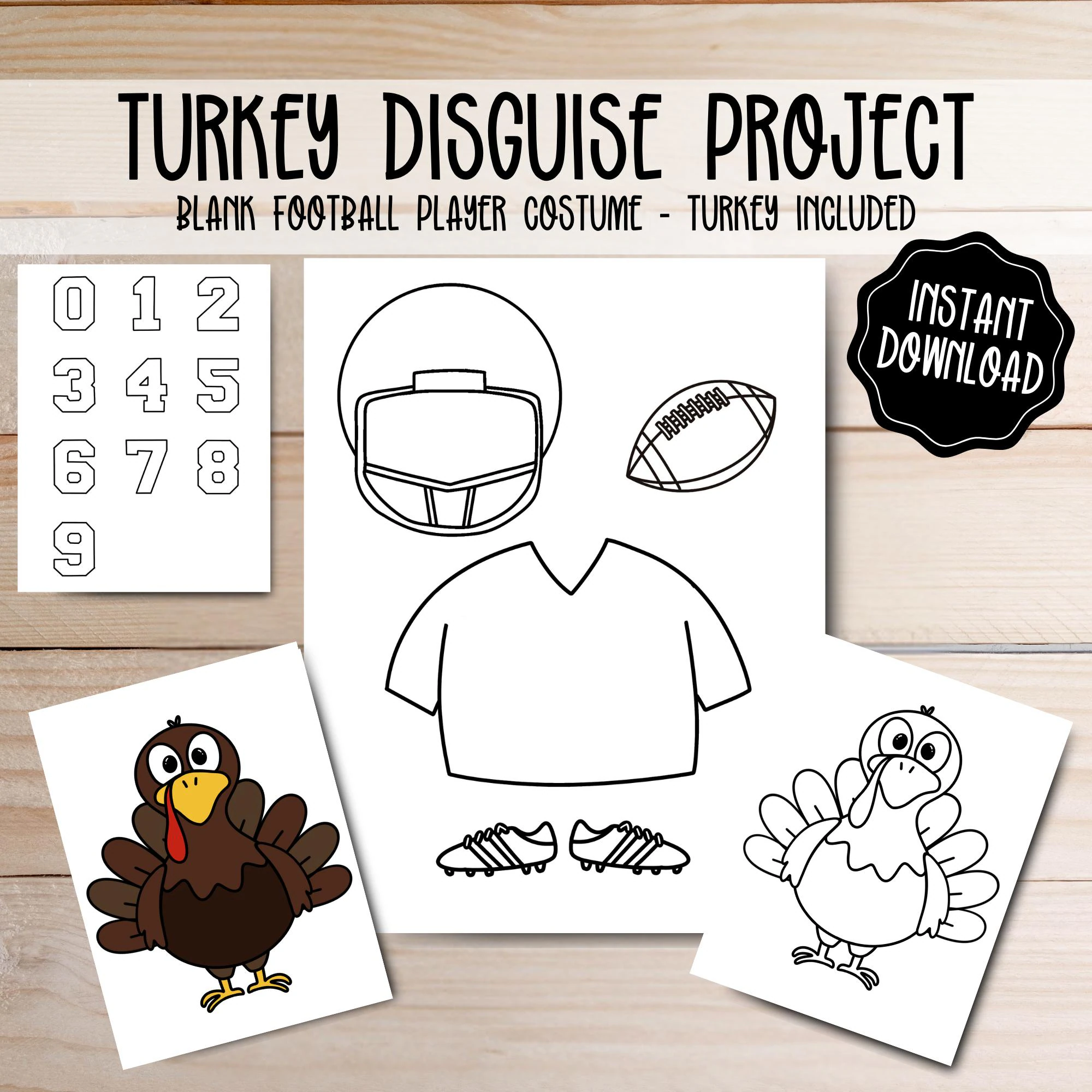 disguise a turkey football player template free disguise a turkey football player template free