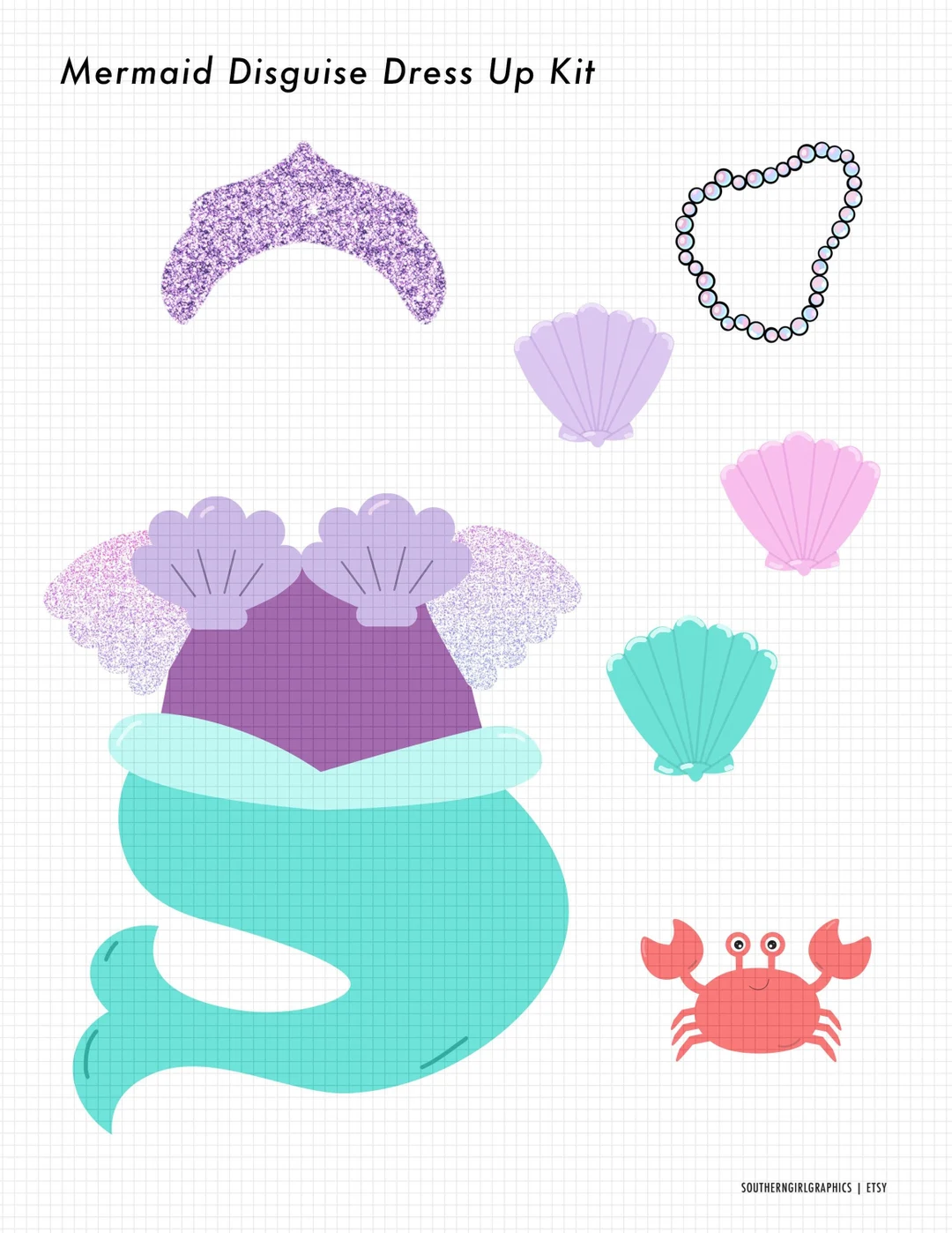 Turkey Disguise Printable Mermaid Turkey