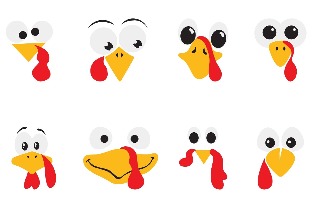 Turkey Face Svg Vector Thanksgiving Day