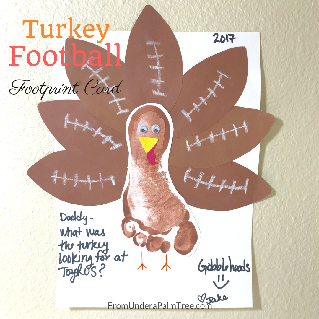 Turkey Football Footprint Card Turkey Football Footprint Card