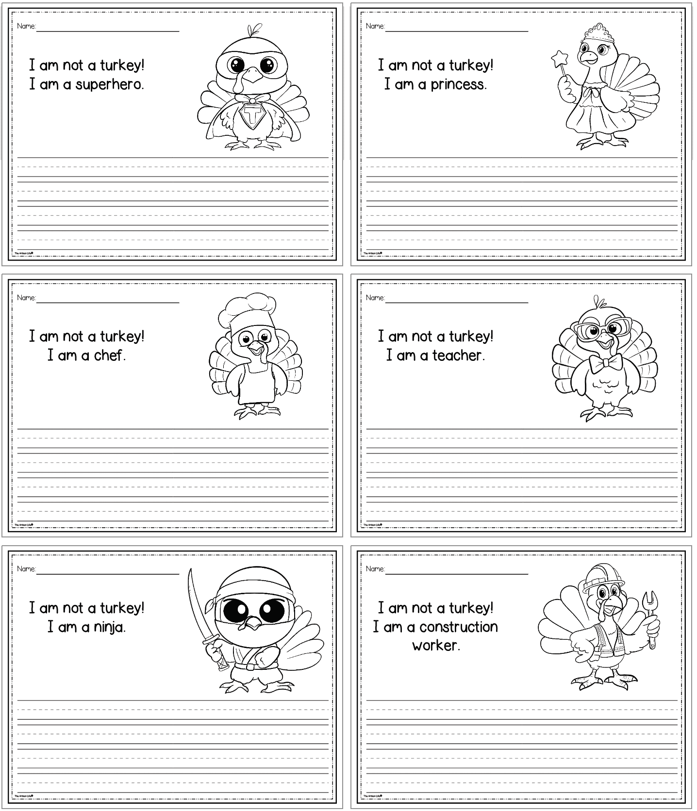 Turkey In Disguise Coloring Creative Writing Worksheets