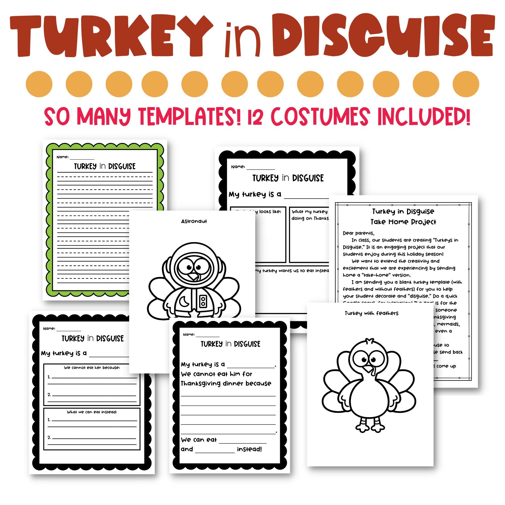 Turkey In Disguise Thanksgiving Writing Project Craft And Bulletin Board