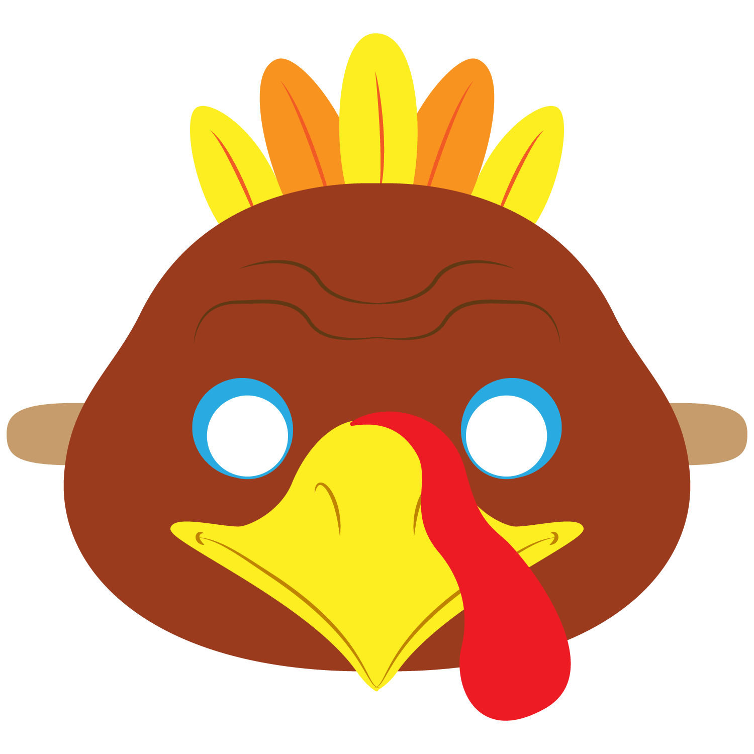 Turkey Mask Template Turkey Mask Template