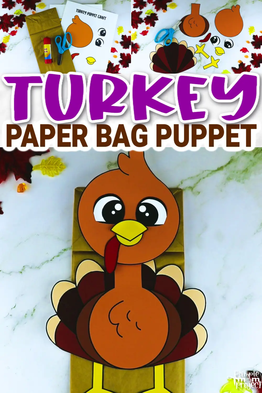 printable paper bag turkey craft template
