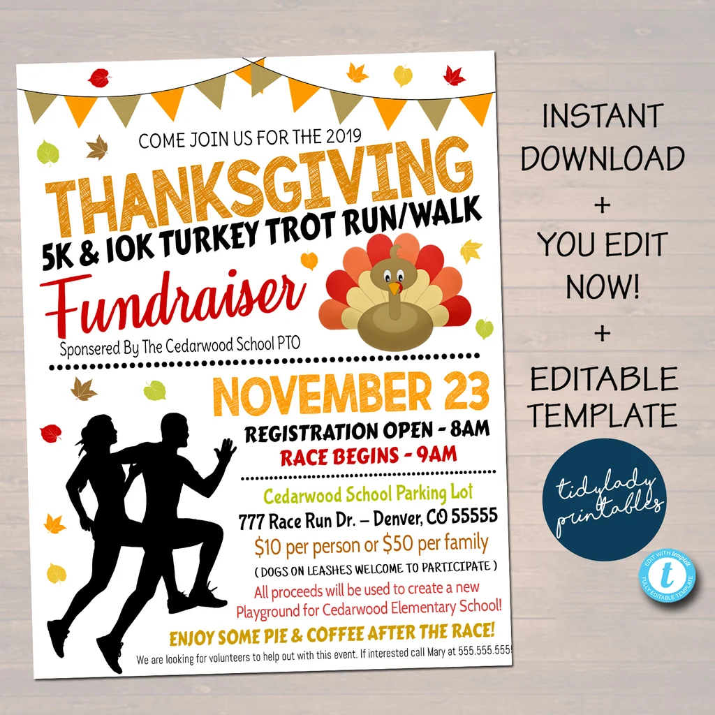 turkey trot certificate template