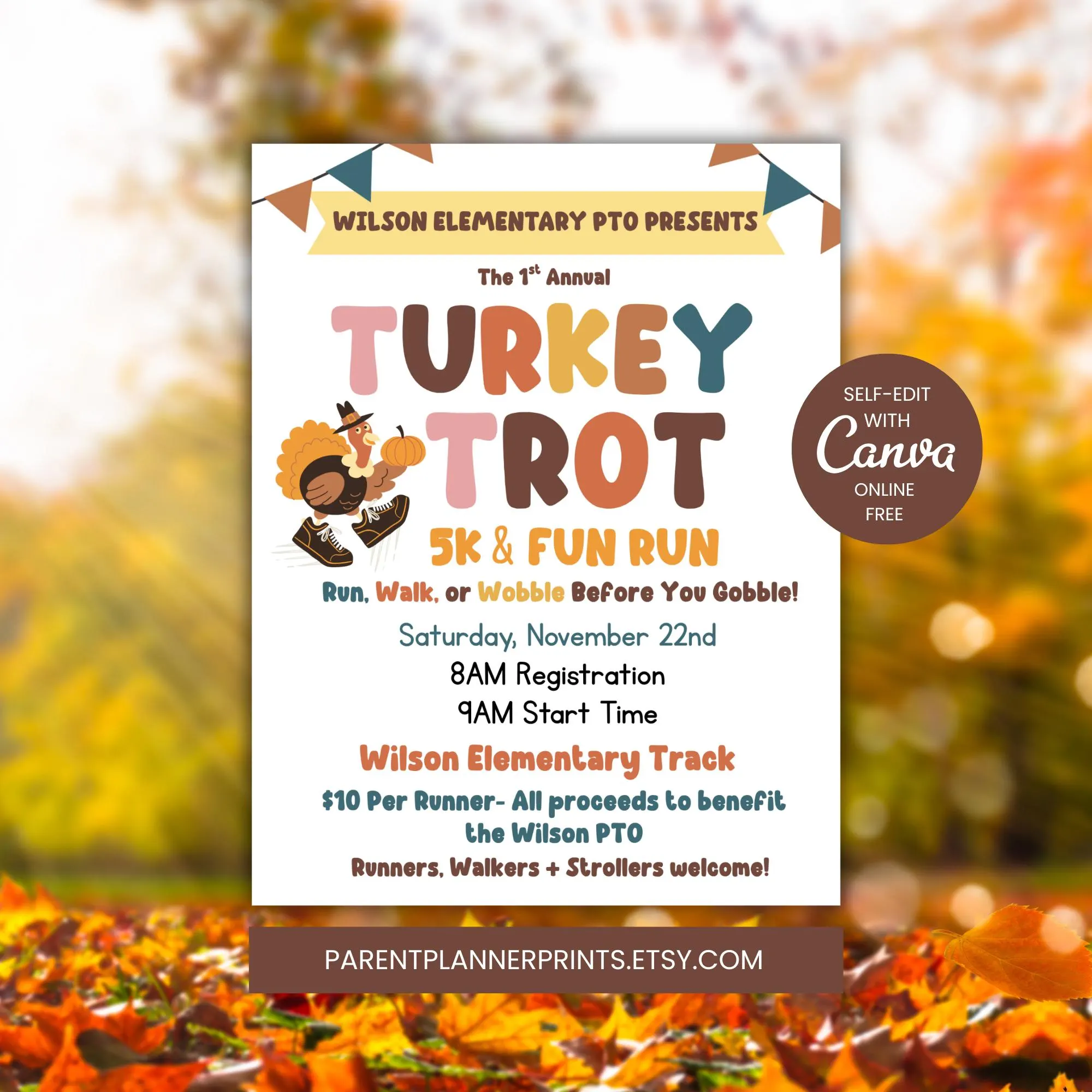 Turkey Trot Flyer Template Editable Turkey Trot Flyer Template Editable