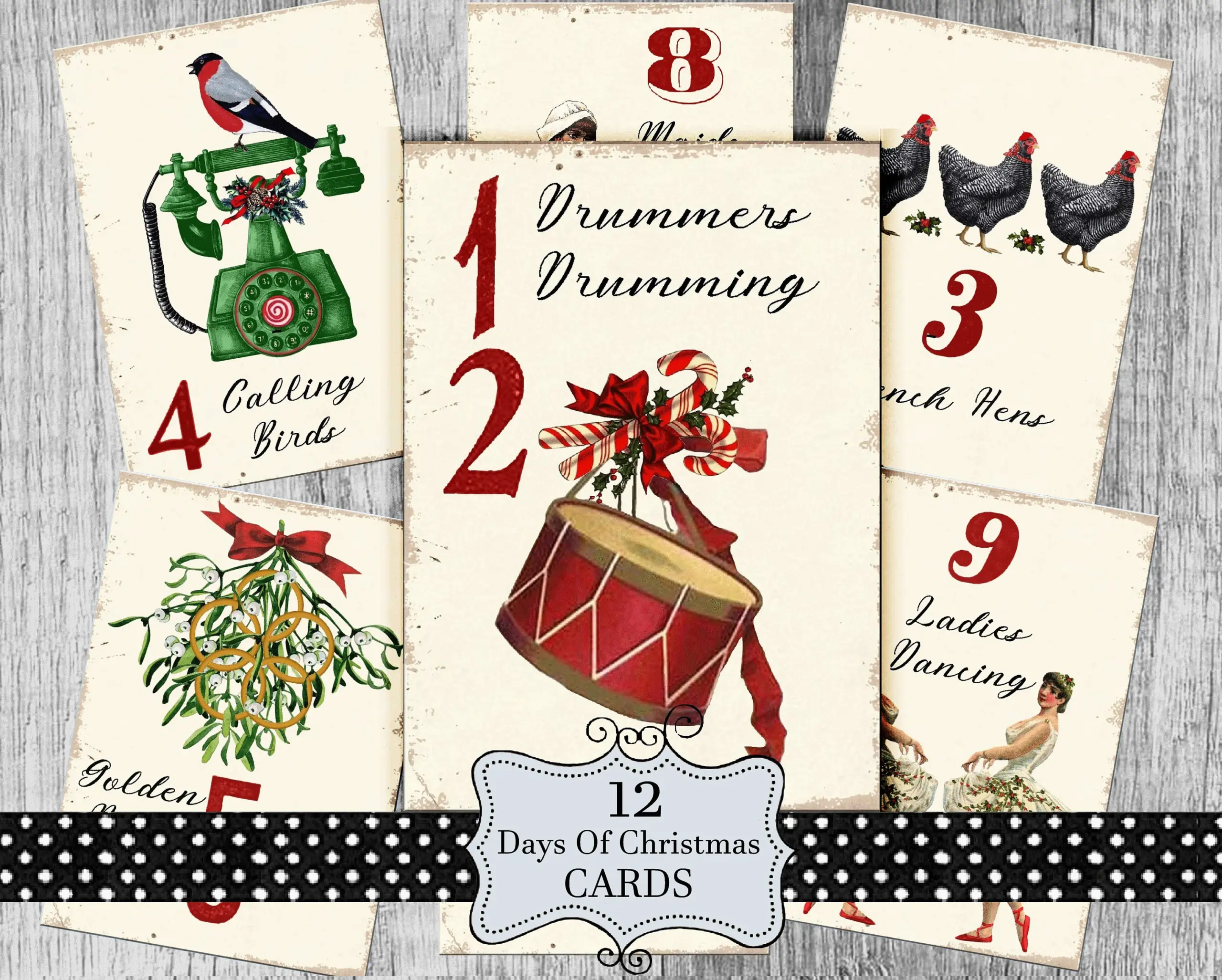 Twelve Days Of Christmas Printable Cards