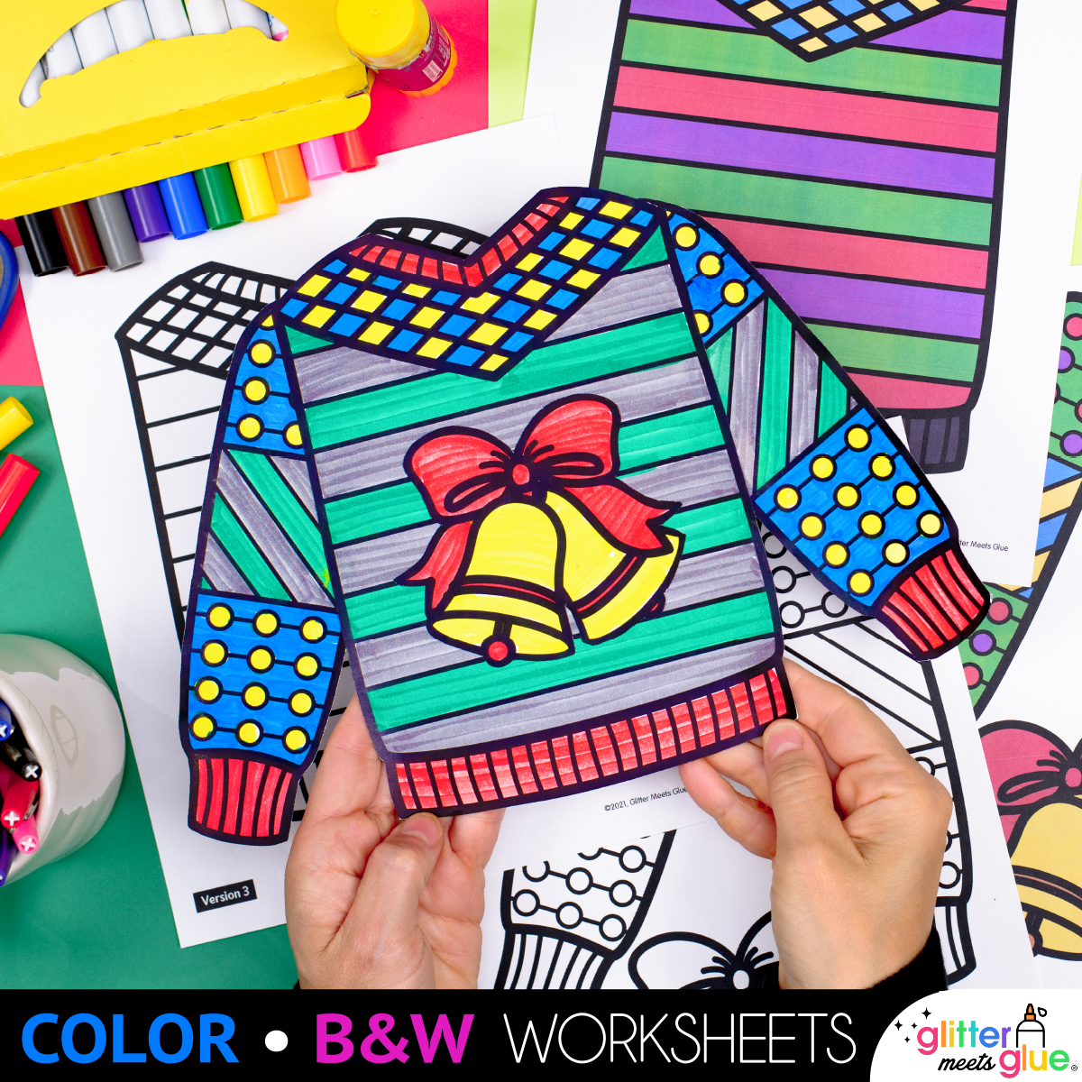 Ugly Sweater Coloring Craft