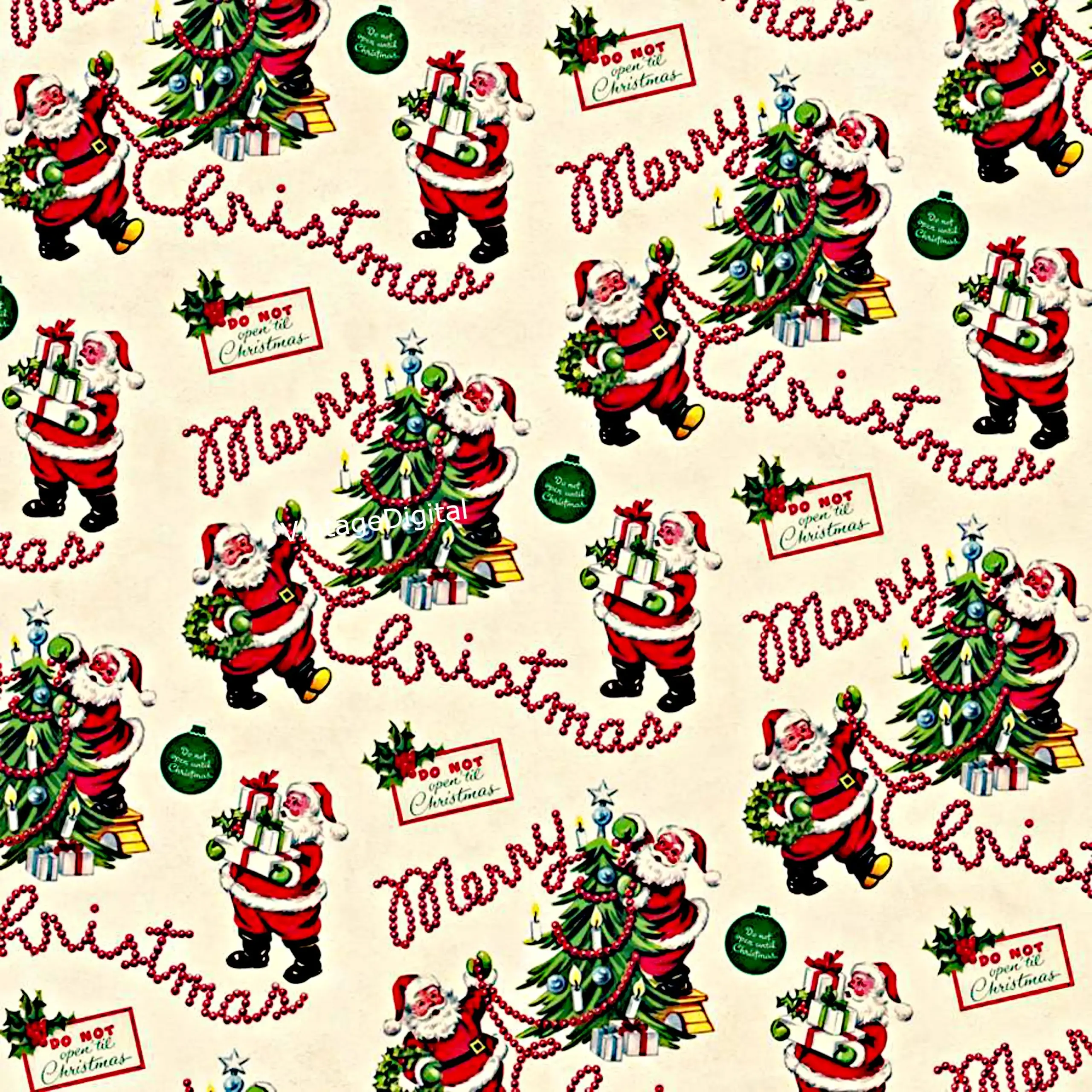 Vintage Merry Christmas Wrapping Vintage Merry Christmas Wrapping