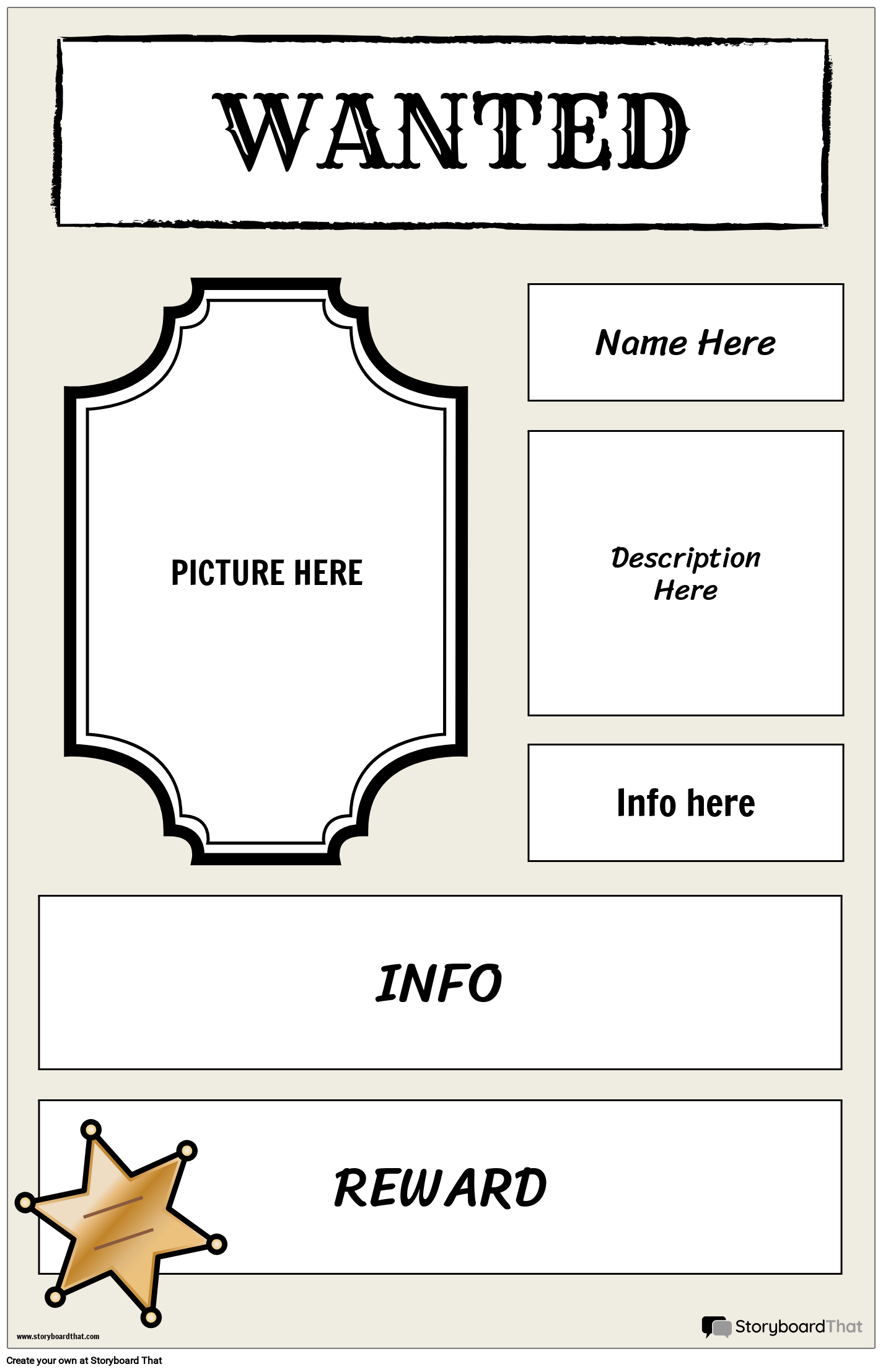 wanted poster template printable