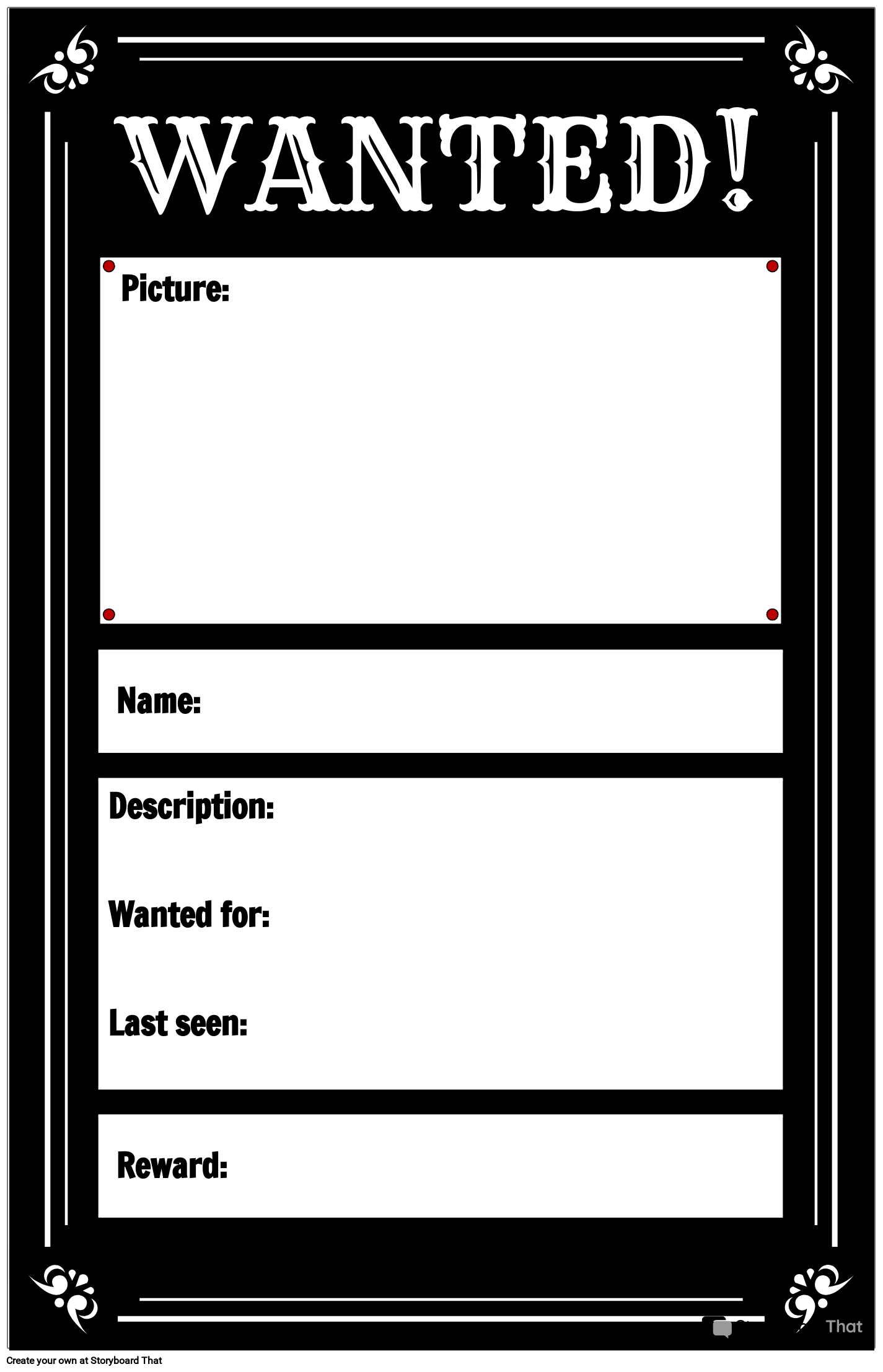 Wanted Poster Template