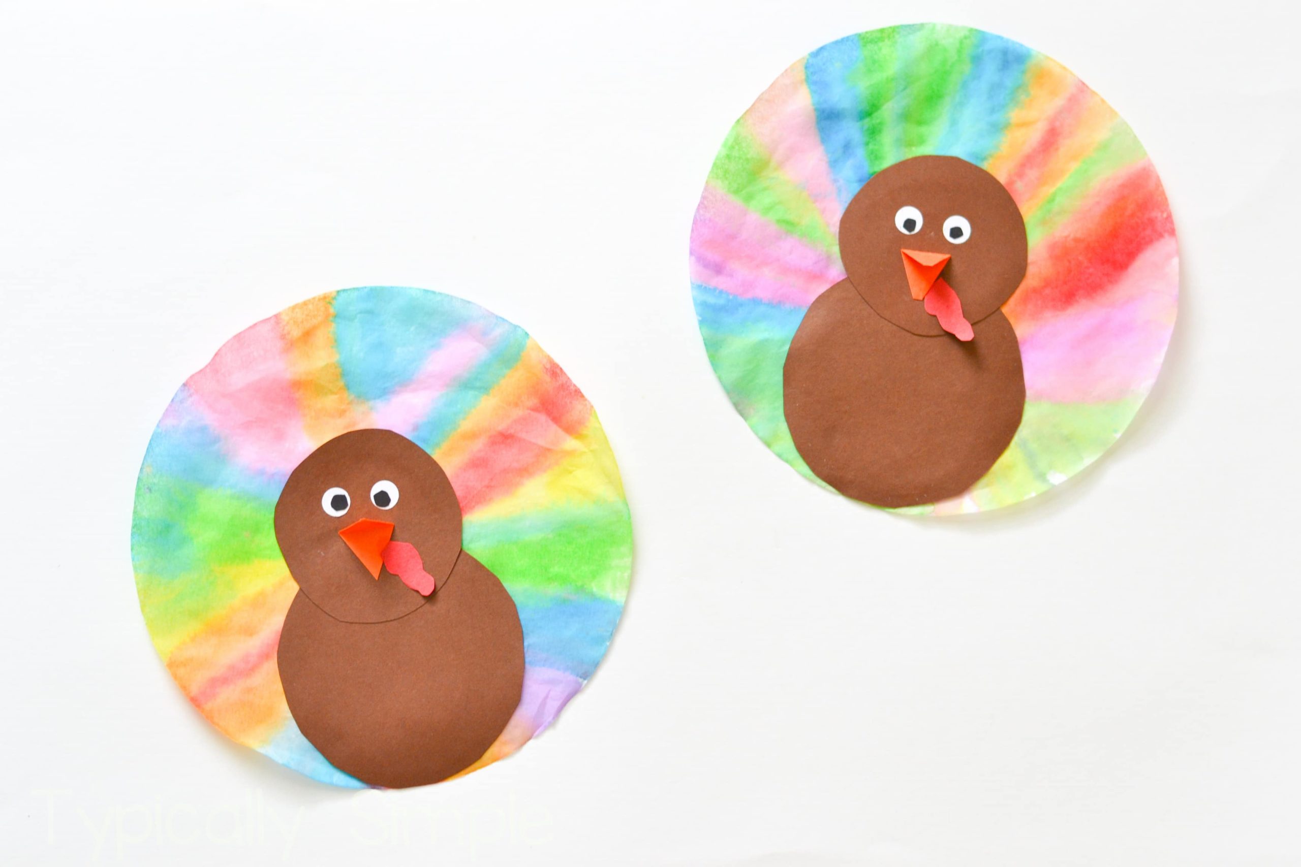 Watercolor Coffee Filter Turkeys