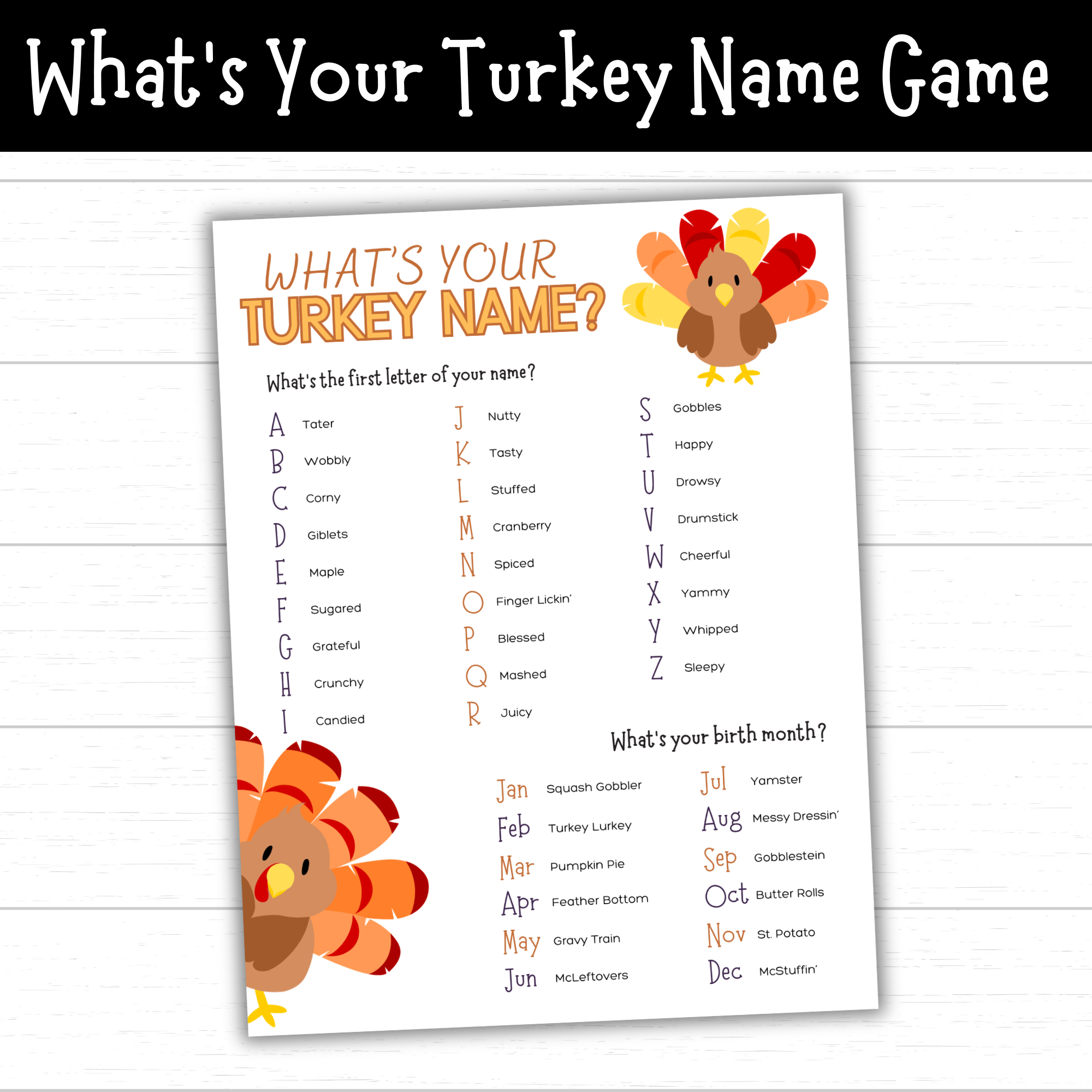 Whats Your Turkey Name Whats Your Turkey Name